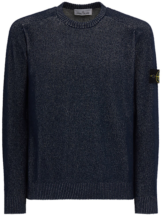Stone Island - Logo cotton blend crewneck sweater
