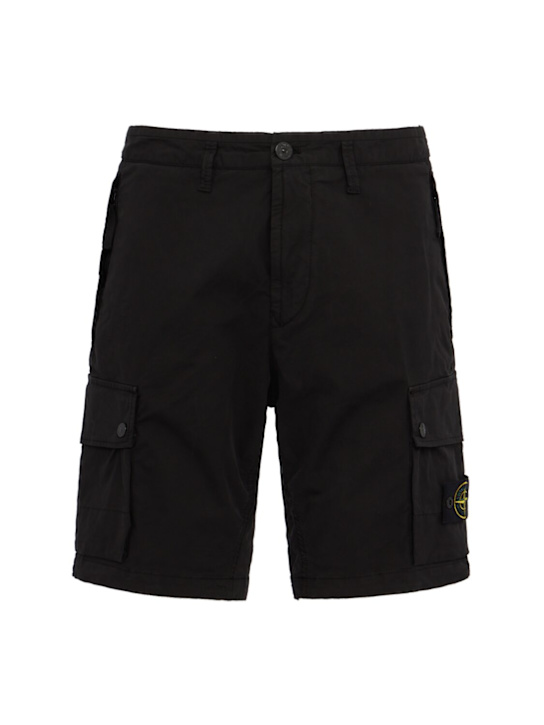 Stone Island - Logo cotton slim shorts