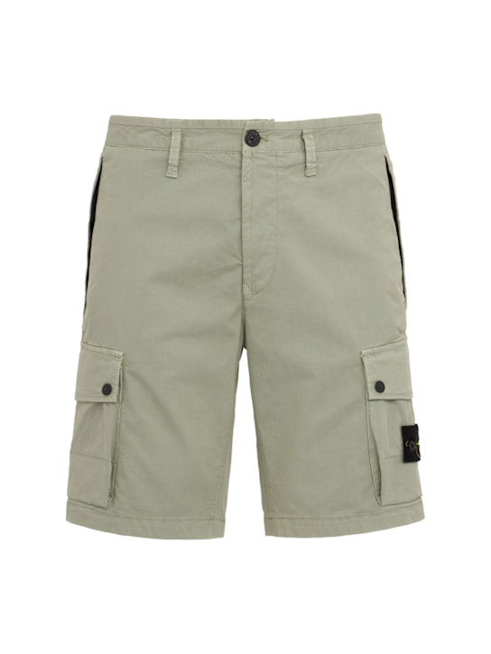 Stone Island: Logo cotton slim shorts