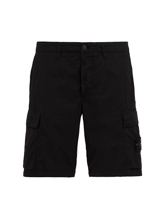 Stone Island - Logo cotton regular shorts