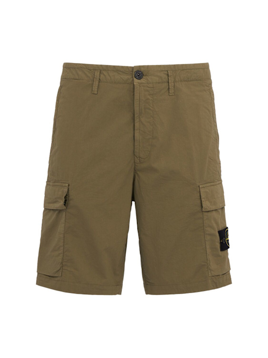 Stone Island: Logo cotton regular shorts