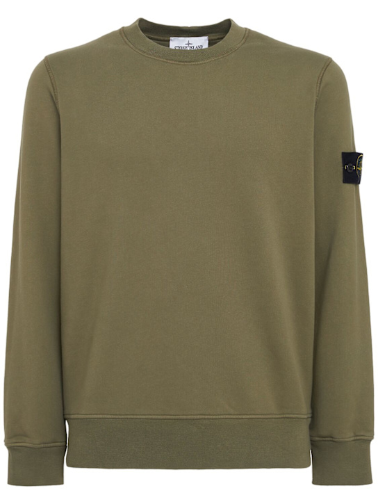 Stone Island - Logo cotton crewneck sweatshirt