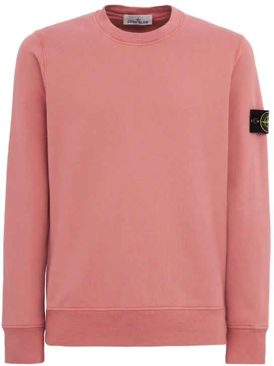 Stone Island: Logo cotton crewneck sweatshirt