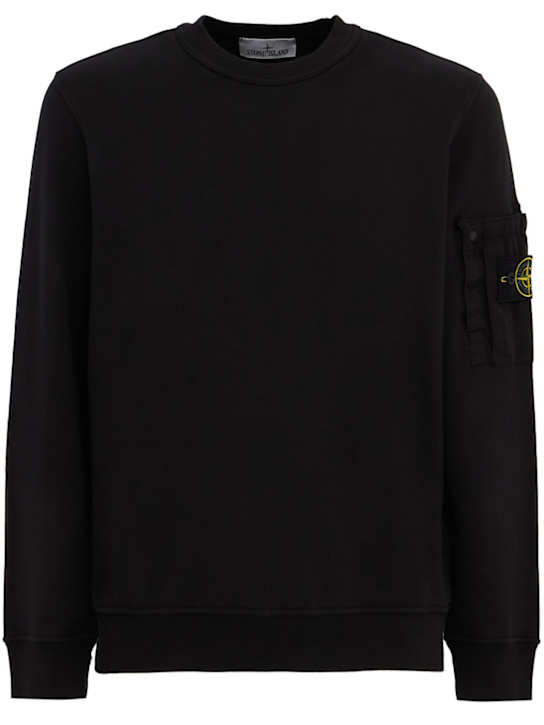 Stone Island - Logo cotton crewneck sweatshirt