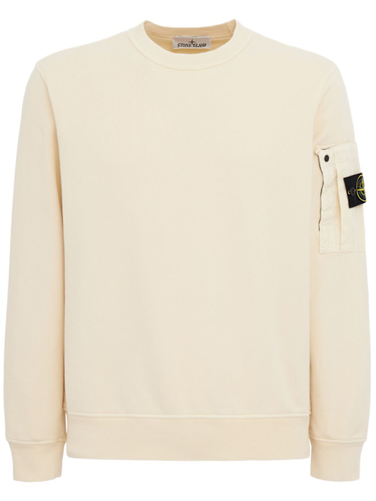 Stone Island: Logo cotton crewneck sweatshirt