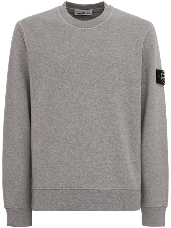 Stone Island: Logo cotton crewneck sweatshirt