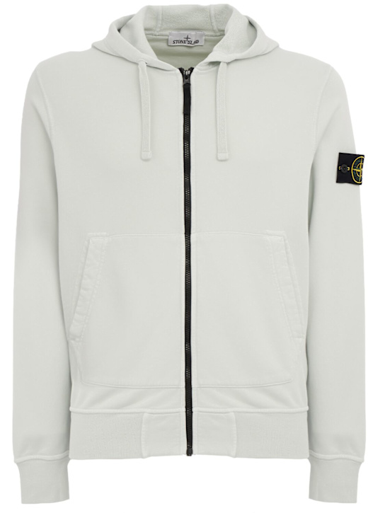 Stone Island: Logo cotton zip hoodie