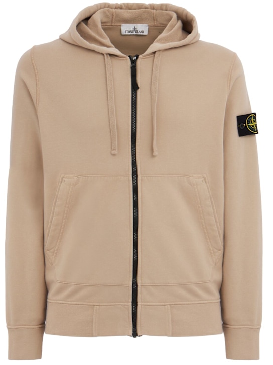 Stone Island: Logo cotton zip hoodie