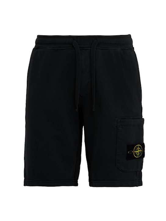 Stone Island - Logo cotton sweat shorts