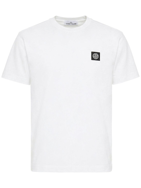 Stone Island - Logo patch cotton t-shirt