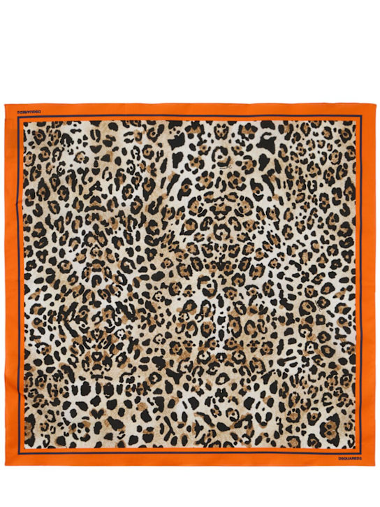 Dsquared2: Wild2 leopard print cotton scarf
