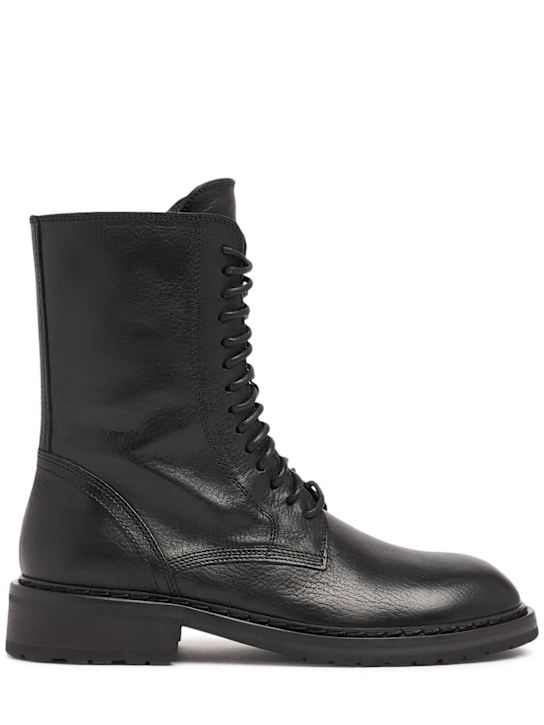 Ann Demeulemeester: 40mm hohe Kampfstiefel aus Leder „Danny“