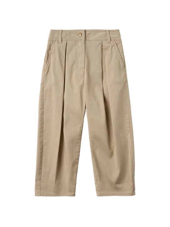 Moncler: Pleated stretch cotton gabardine pants