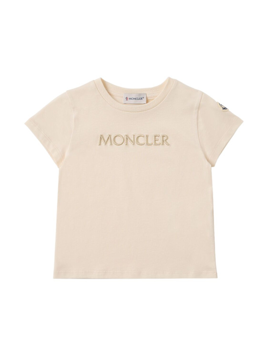 Moncler: Embroidered logo cotton t-shirt