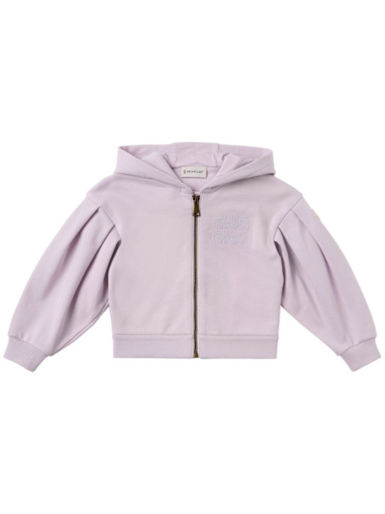 Moncler: Embroidered zip-up cotton hoodie