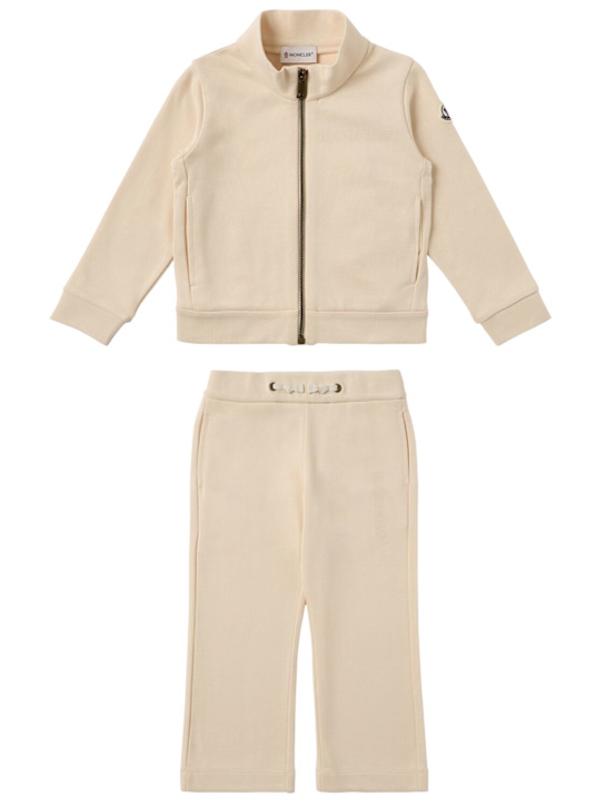 Moncler: Logo patch cotton tracksuit set