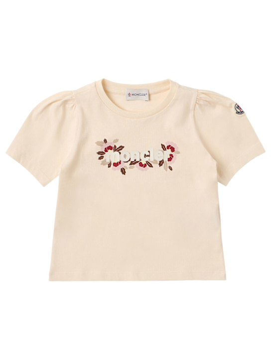 Moncler - Floral logo print cotton blend t-shirt