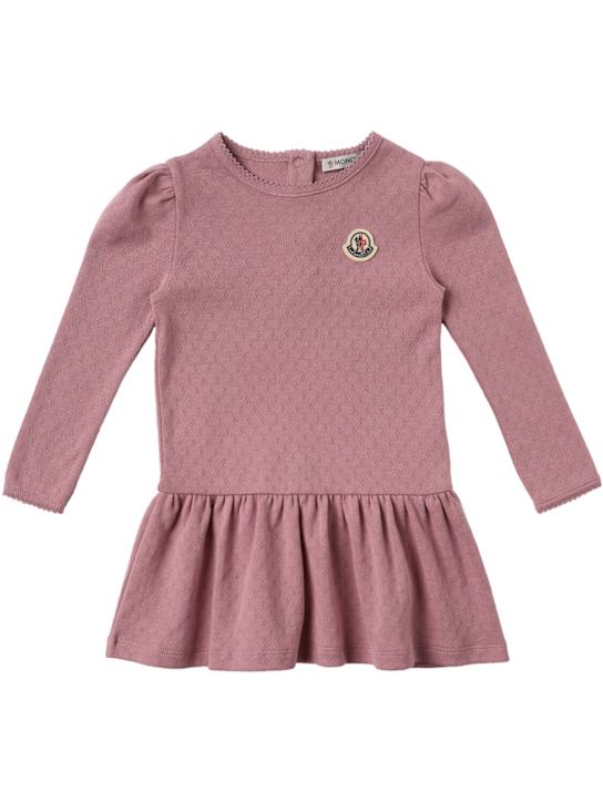 Moncler - Pleated long sleeve cotton dress