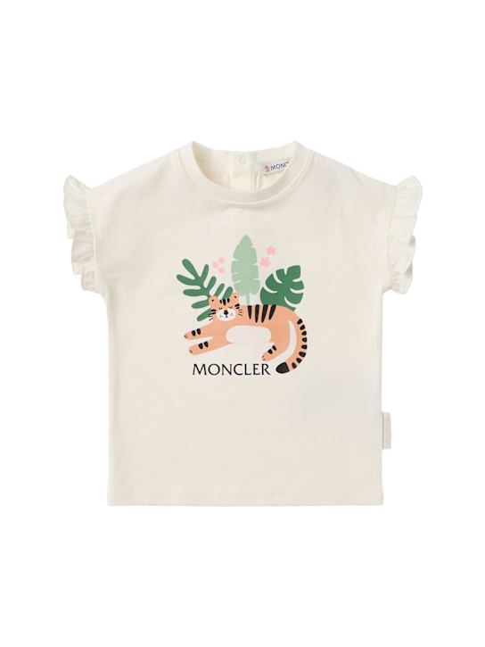 Moncler - Animal motif ruffled cotton t-shirt