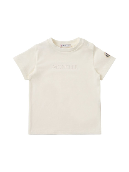 Moncler: Embroidered logo cotton t-shirt