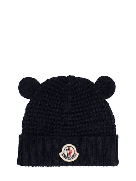 Moncler: Virgin wool beanie w/ teddy bear ears