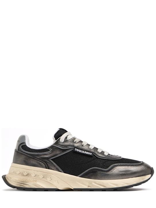 Dsquared2 - Sneakers in cotone e pelle con logo