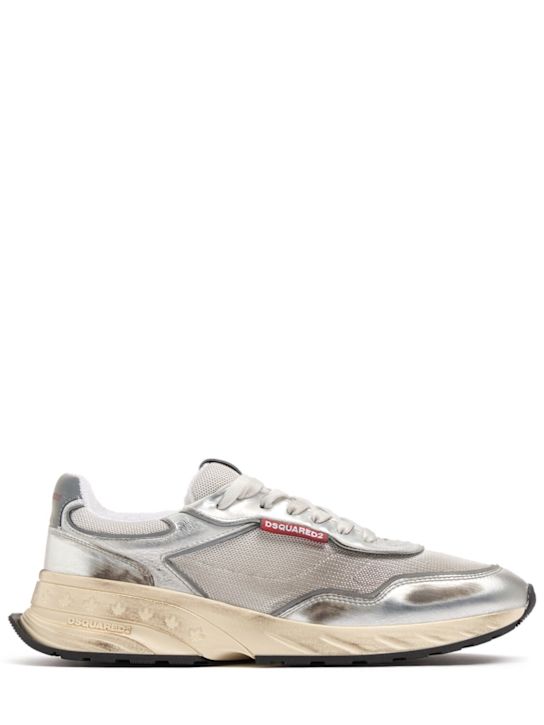 Dsquared2: Sneakers logo en cuir et polyester