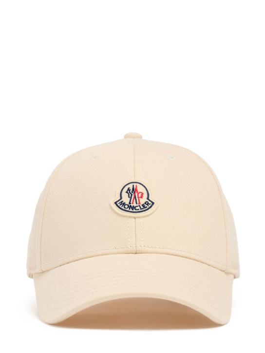 Moncler: Logo cotton gabardine baseball cap