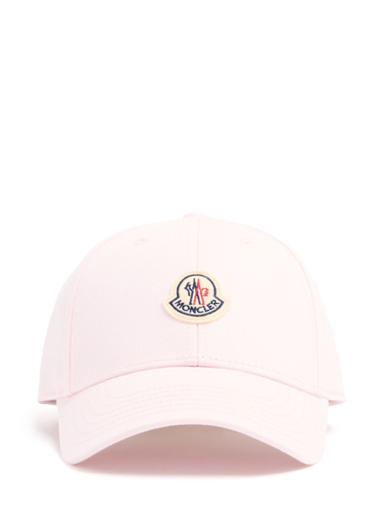 Moncler: Logo cotton gabardine baseball cap