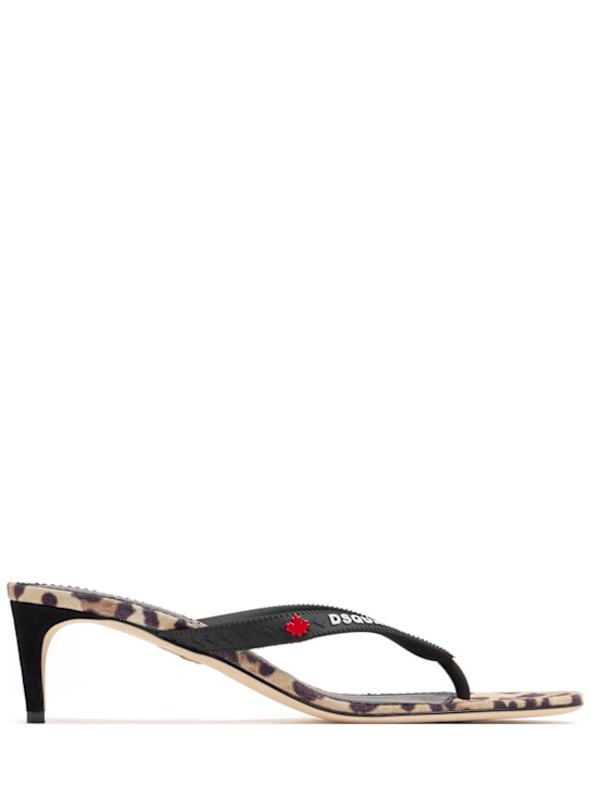 Dsquared2 - Wild2 Leopard print heeled thong sandals