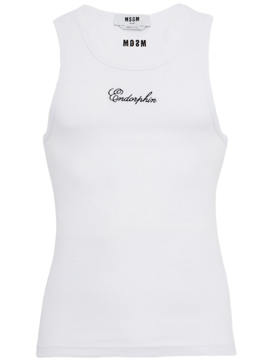 MSGM - Logo cotton blend tank top