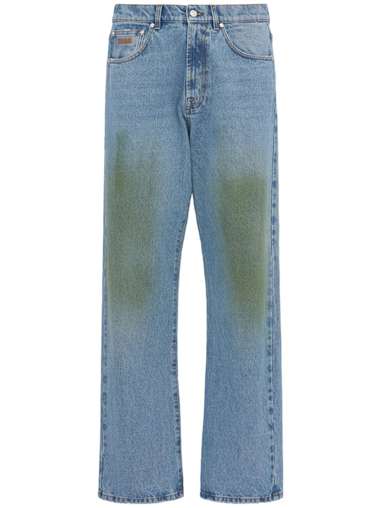 MSGM - Grass stain loose denim jeans