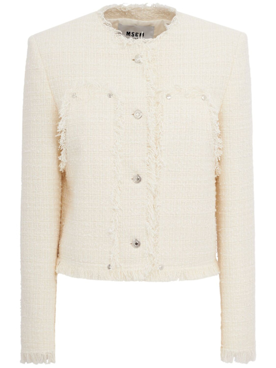 MSGM - Fringed bouclé blazer