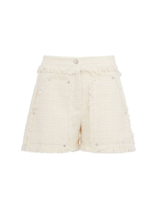 MSGM: Fringed bouclé shorts