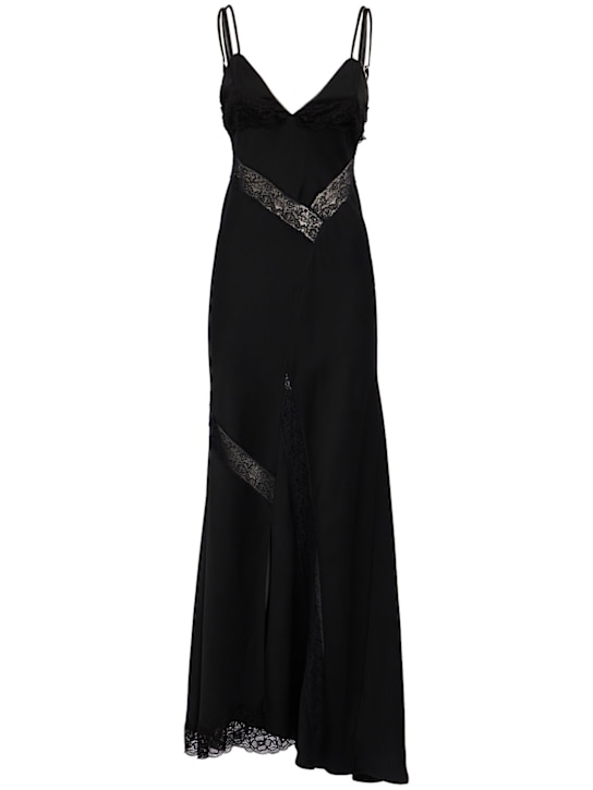 MSGM: Satin long dress with lace