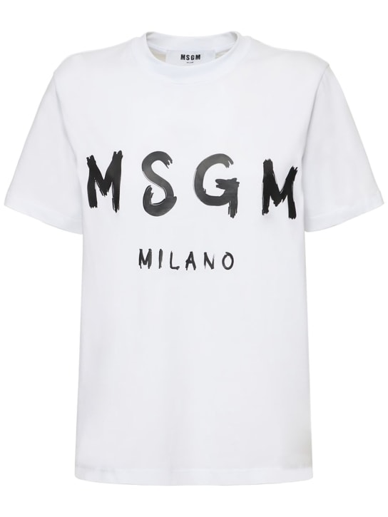 MSGM - Brush Stroke logo printed t-shirt