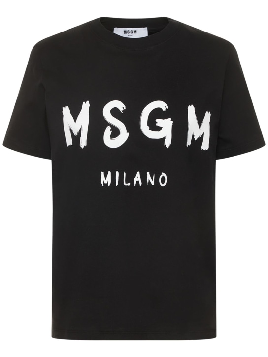 MSGM - Brush Stroke logo printed t-shirt