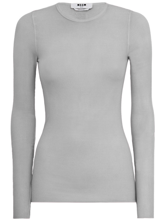 MSGM: Ribbed long sleeve stretch t-shirt