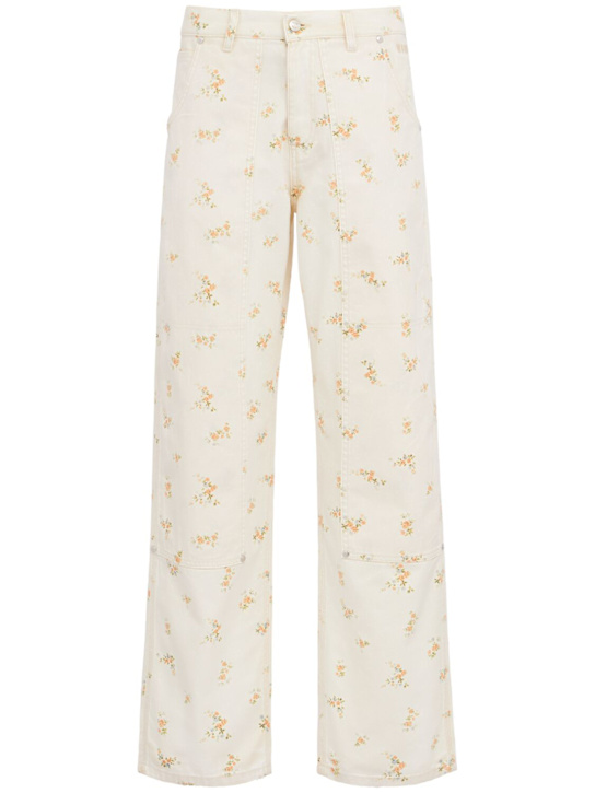 MSGM: Floral printed straight jeans