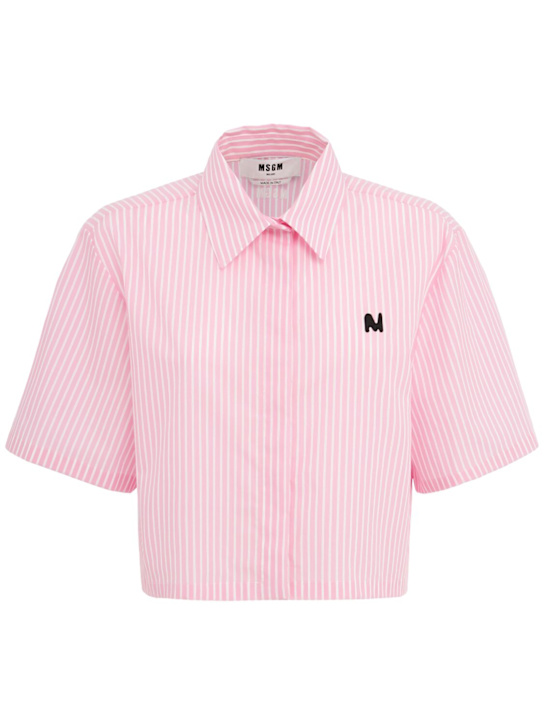 MSGM - Cropped short sleeve cotton shirt