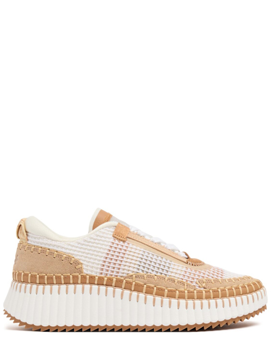 Chloé - 50mm Nama mesh & leather sneakers