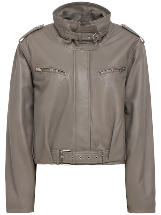 GESTUZ - Leva puffer leather jacket