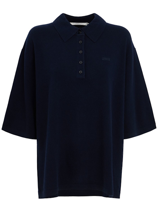 GESTUZ: Manzi oversized wool knit polo