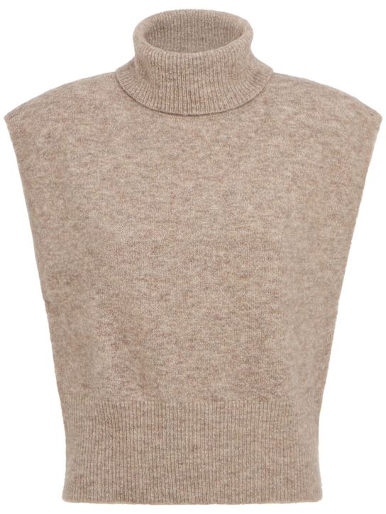 GESTUZ: Alpha wool blend knit sleeveless sweater