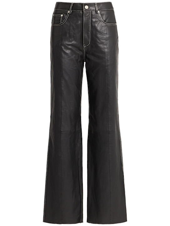 GESTUZ - Margo leather straight leg pants