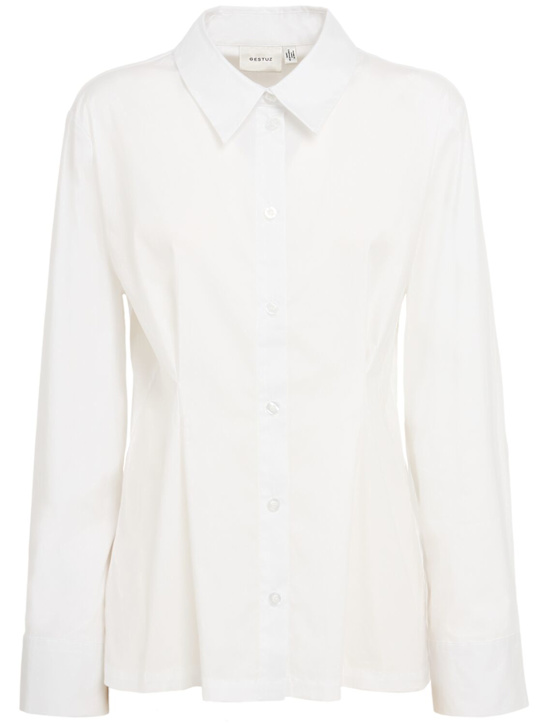 GESTUZ: Opy cotton blend shirt
