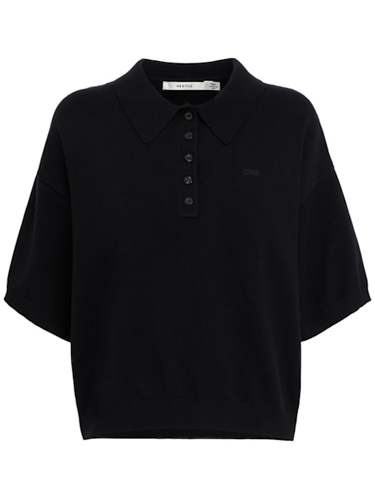 GESTUZ: Talla viscose blend knit polo