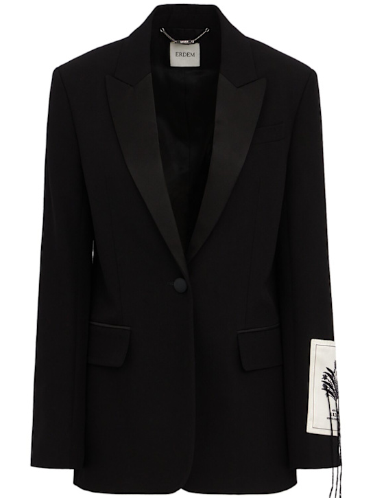 ERDEM: Single breast grain de poudre blazer