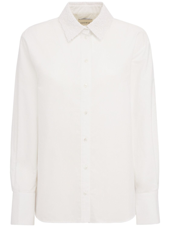 ERDEM - Long sleeve cotton poplin shirt