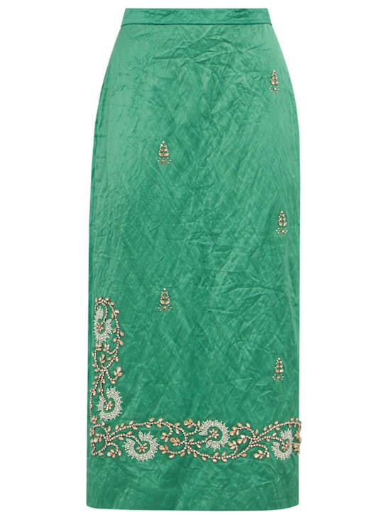ERDEM - Embellished textured satin pencil skirt